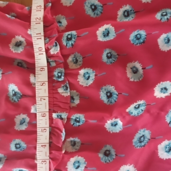 J . Crew floral dress size 2.Red with Blue and off white flowers. Beautiful. - Picture 14 of 15